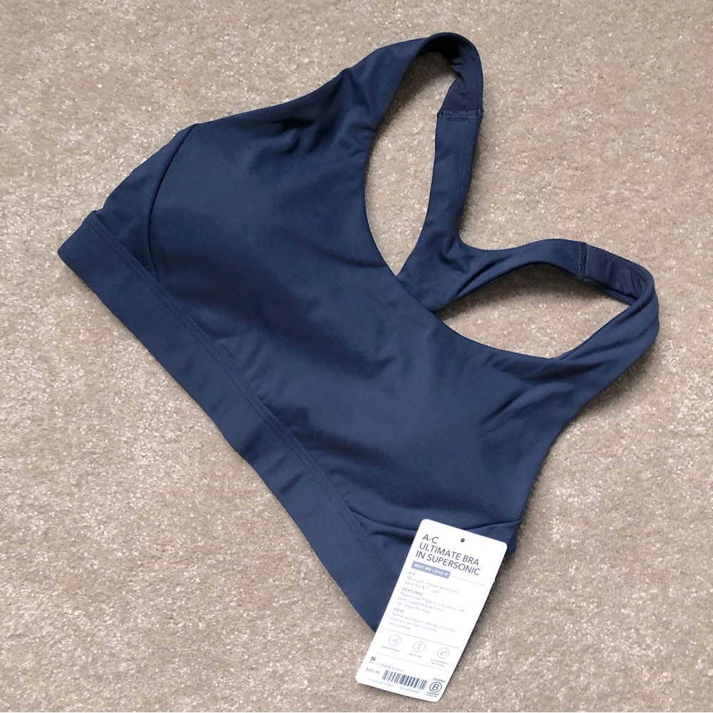 Athleta Ultimate Supersonic Navy Sports Bra NWT
